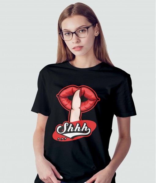 Дамска тениска с щампа Арт Shhh silent